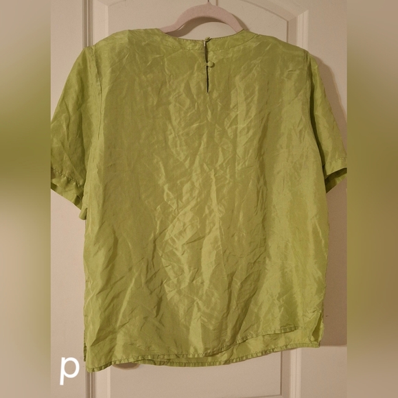 Btg Stunt silk womens top sz L twee profesional ofice trabel boho work preppy - Picture 2 of 7